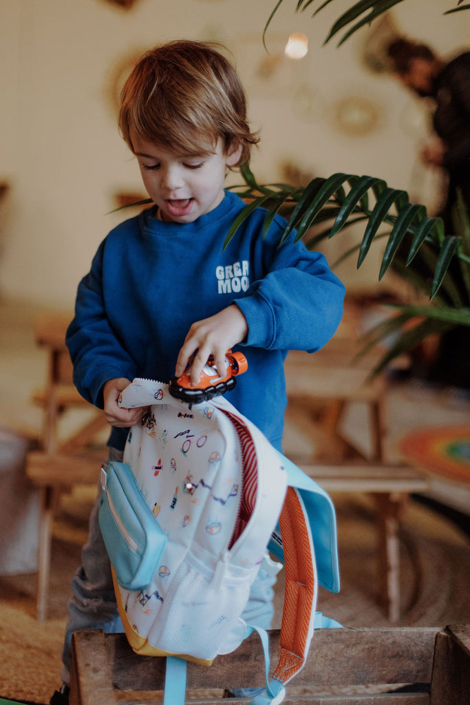 cartable enfant Bruxelles école primaire sac à dos voyage Hello Hossy children's schoolbag primary school travel backpack kinderschooltas basisschool reisrugzak