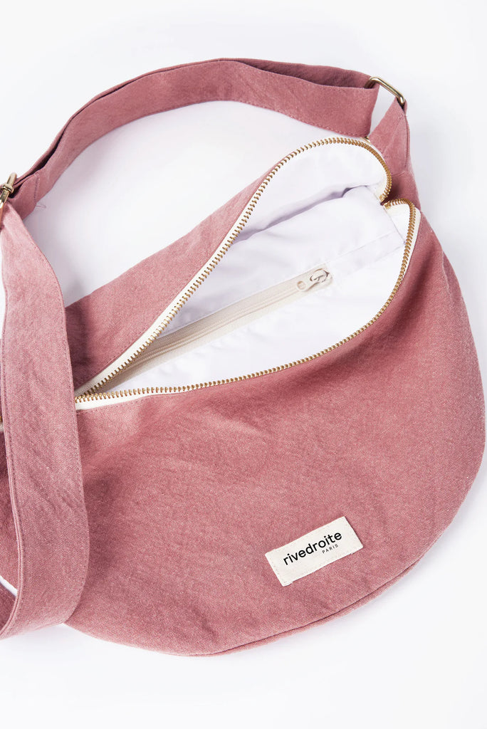 sac banane Rive Droite rose pink fanny pack heuptasje met rood print