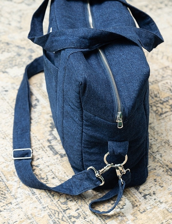 sac à langer rive droite coton denim diaper bag luiertas katoen