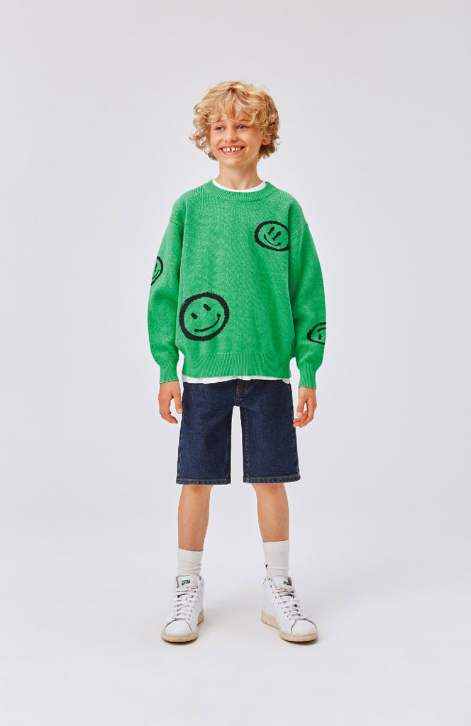 pull enfant garçon vert unisexe smiley kid sweat boy Molo bruxelles brussels bizoo bizoo