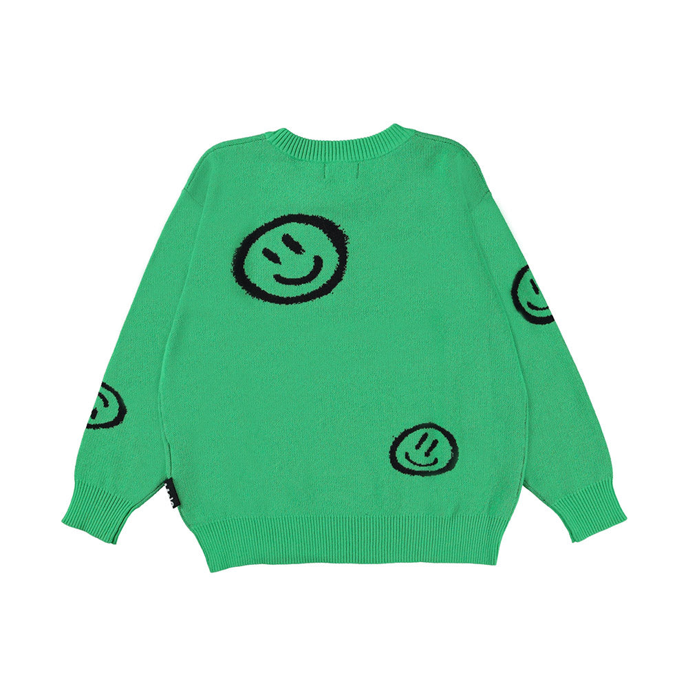 pull enfant garçon vert unisexe smiley kid sweat boy Molo bruxelles brussels bizoo bizoo