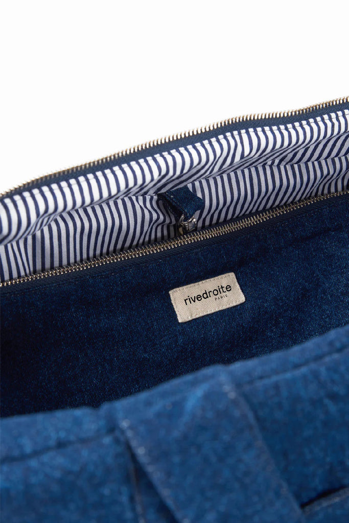 sac à langer rive droite coton denim diaper bag luiertas katoen